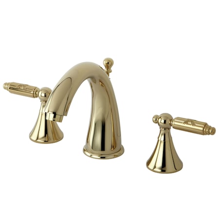 8 Widespread Bathroom Faucet, Polished Brass